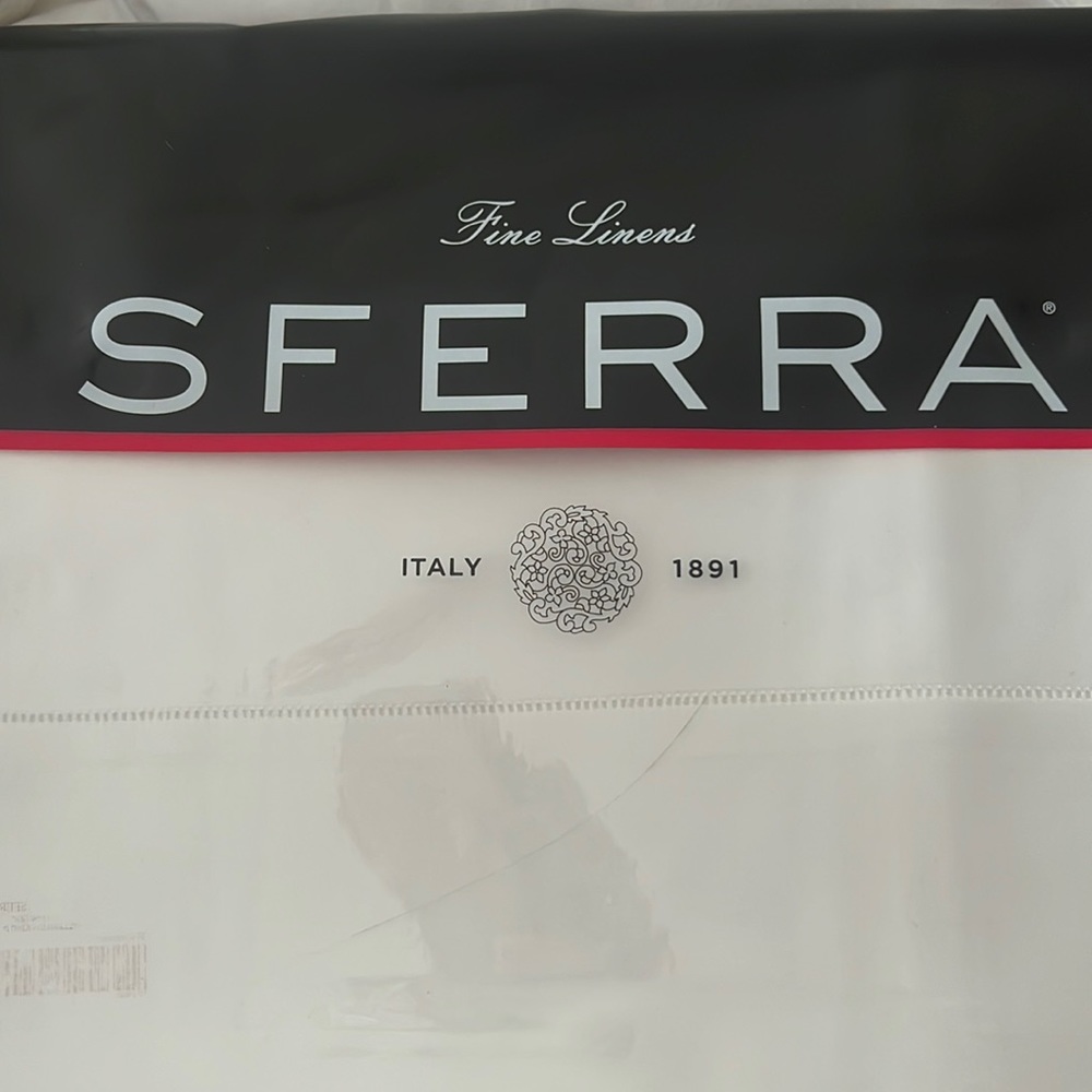 SFERRA KING FLAT SHEET IN WHITE BRAND NEW NEVER OPENED